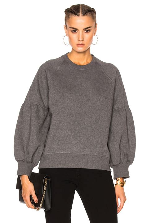 burberry bell sleeve sweatshirt|Burberry Cotton Bell Sleeve Sweatshirt in Mid Gray Melange.